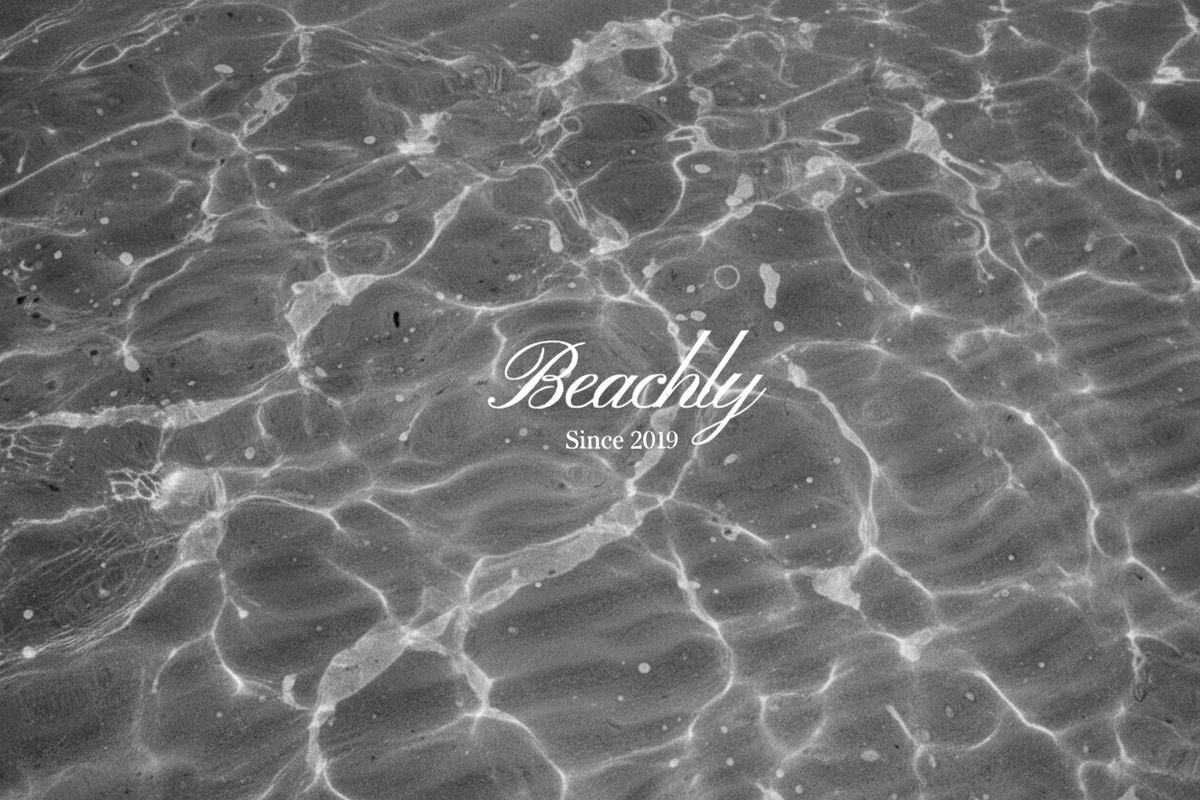Beachly logo on ocean background